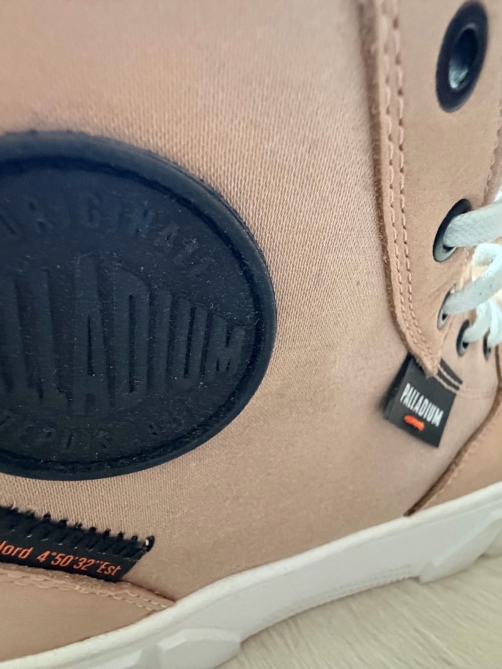 Palladium Tan High-Top Canvas Platform Sneakers - Picture 3 of 5